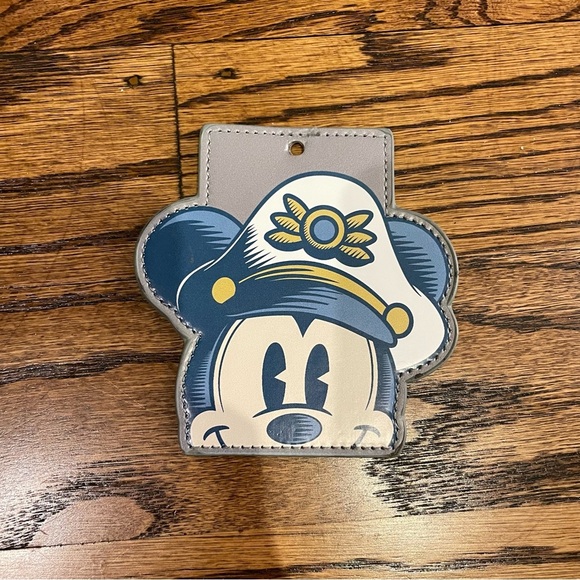 Mickey Mouse Navy and Cream Card Luggage Tag - Picture 1 of 2